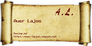 Auer Lajos névjegykártya